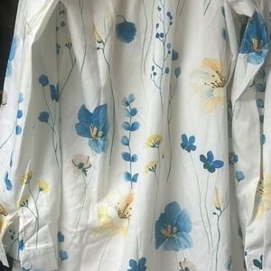 SHEIN Floral Print Blouse - Blue and Yellow